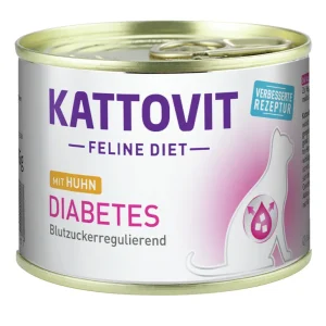 Sparpaket 24 x 185 g Kattovit Feline Diet Diabetes mit Huhn Katzen Nassfutter Knallerangebot